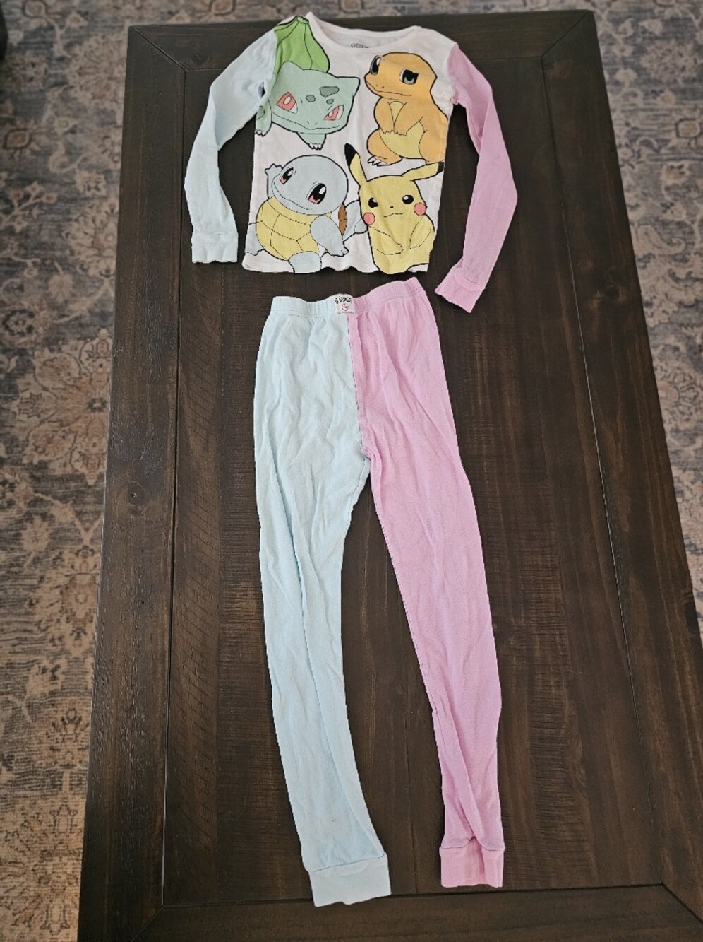 Pokemon Pastel Blue & Pink Long Sleeve Pajama Set with Classic Pokรฉmon